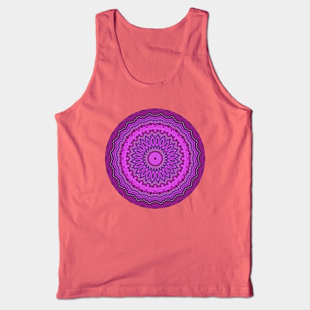 Round Purple Crown Chakra Mandala Tank Top by KaSaPo